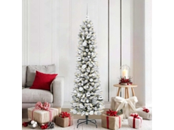 Vidaxl Árvore De Natal Artificial Branco 180 Cm Pvc, Metal E Plástico