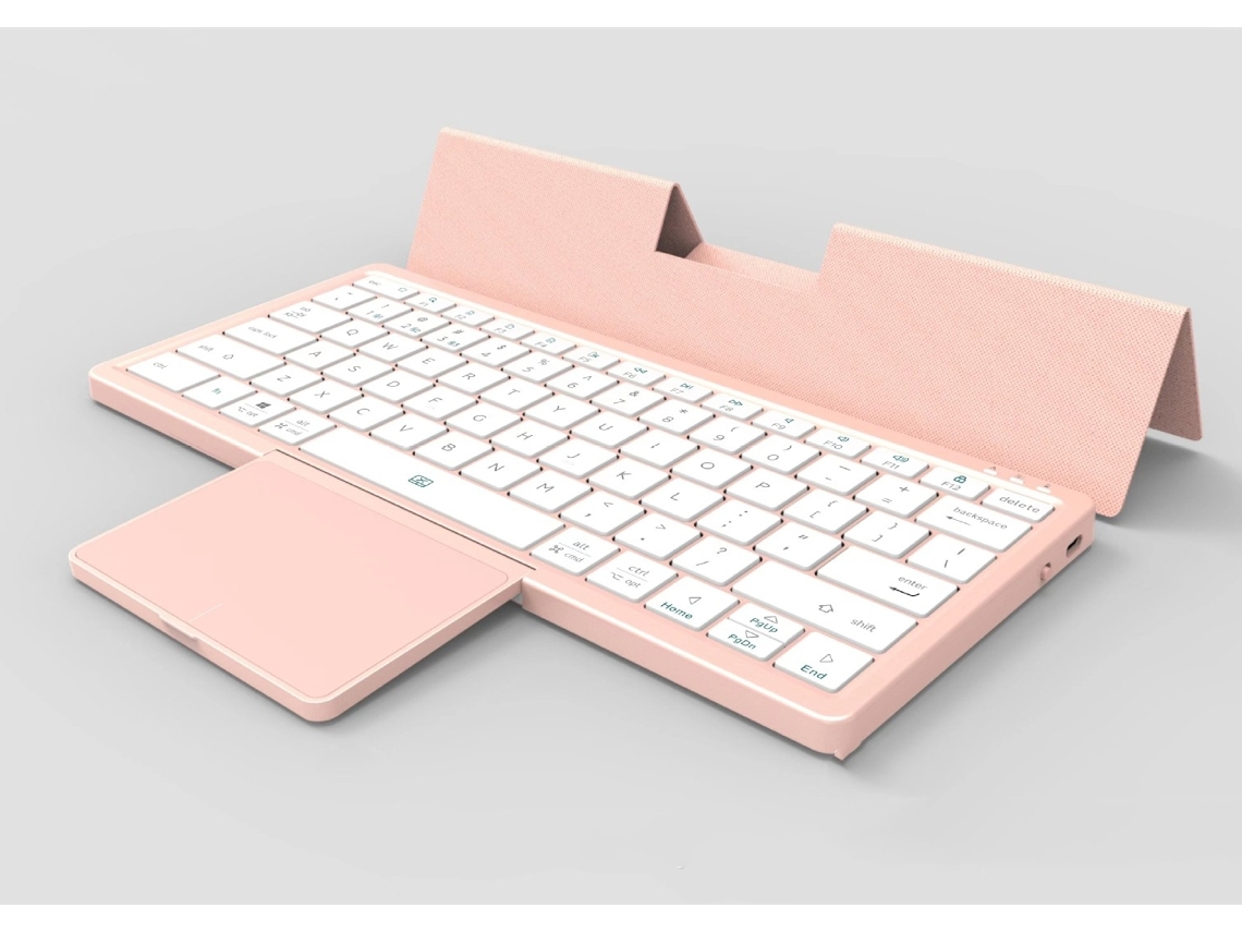 Teclado Para Tablet , Teclado Bluetooth De 78 Teclas Com Touchpad. Mdug (rosa)