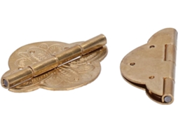Conjunto De 2 Dobradiças Antigas Pequenas Latão Para Gavetas, Portas