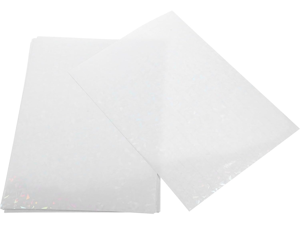 30 Peças De Papel Autocolante Holográfico Filme Transparente Adesivo Para Decorações Scrapbooking E Criações