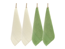Conjunto de Toalha RNEMITERY Rosto Ultra Macias Lavagem Facial Verde - 4pcs (35x35cm)