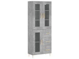 Armário Alto 69,5x34x180cm Madeira Cinza Cimento MAISON EXCLUSIVE