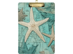 Conjunto Prancheta Clássico com Estrela do Mar e Coral, em Acrílico, Impermeável, Infantil