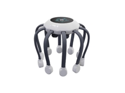 Massageador Elétrico de Cabeça com Função Polvo, Massagem no Couro Cabeludo Música, 5 Modos, 14 Contatos Vib Ração e Terapia Luz Verm GOKOCO