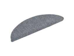Conjunto de 5 Tapetes de Escada Autoadesivos Cinza Claro Semicircular MAISON EXCLUSIVE (56x17x3 cm)