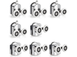 Peças Rodízios Para Porta De Chuveiro Em Liga De Zinco, Diâmetro 23mm, Com Parafusos E Anti Choque, 4 Superiores E 4 Inferiores
