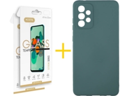 Kit Capa e 2 Películas Samsung Galaxy A52 5G ACCETEL Silicone Líquido (Verde)