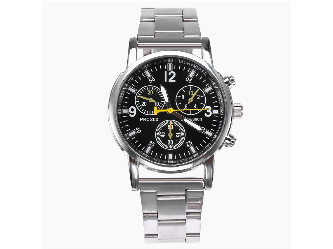 Reloj Analógico Para Hombre Con Correa De Acero Inoxidable Y Caja De Aleación (negro)