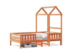 Bed Frame, Bed Frames Vidaxl Marrom Madeira De Pinho (90 X 200 Cm)