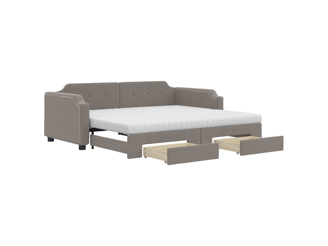 Daybed With Trundle, Daybeds With Trundles Vidaxl Cinzento-acastanhado Tecido (90 X 200 Cm)
