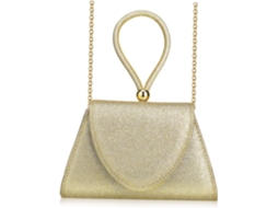 Bolsa Clutch Feminina Dourada Em Poliéster, Resistente, Espaçosa E Versátil, Ideal Para Festas E Casamentos.