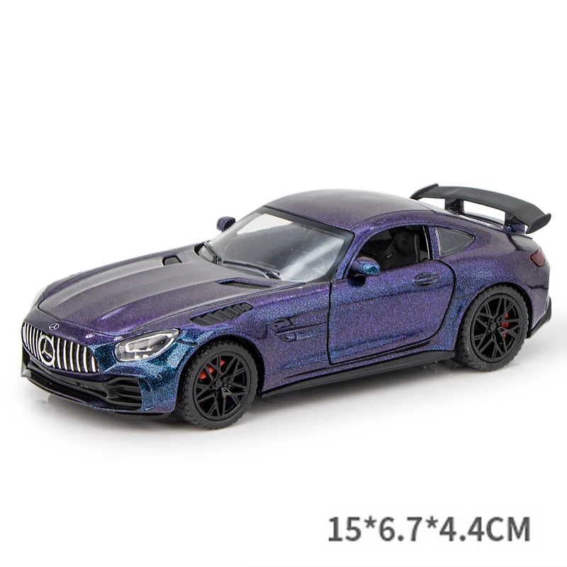 (roxo) Modelo De Carro Esportivo Em Escala 1:32, Com Funções De Som E Luz, E Portas Que Podem Ser Abertas.