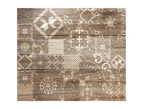 Splashback adesivo em alumínio com efeito madeira - L. 70 x l. 40 cm - Castanho
