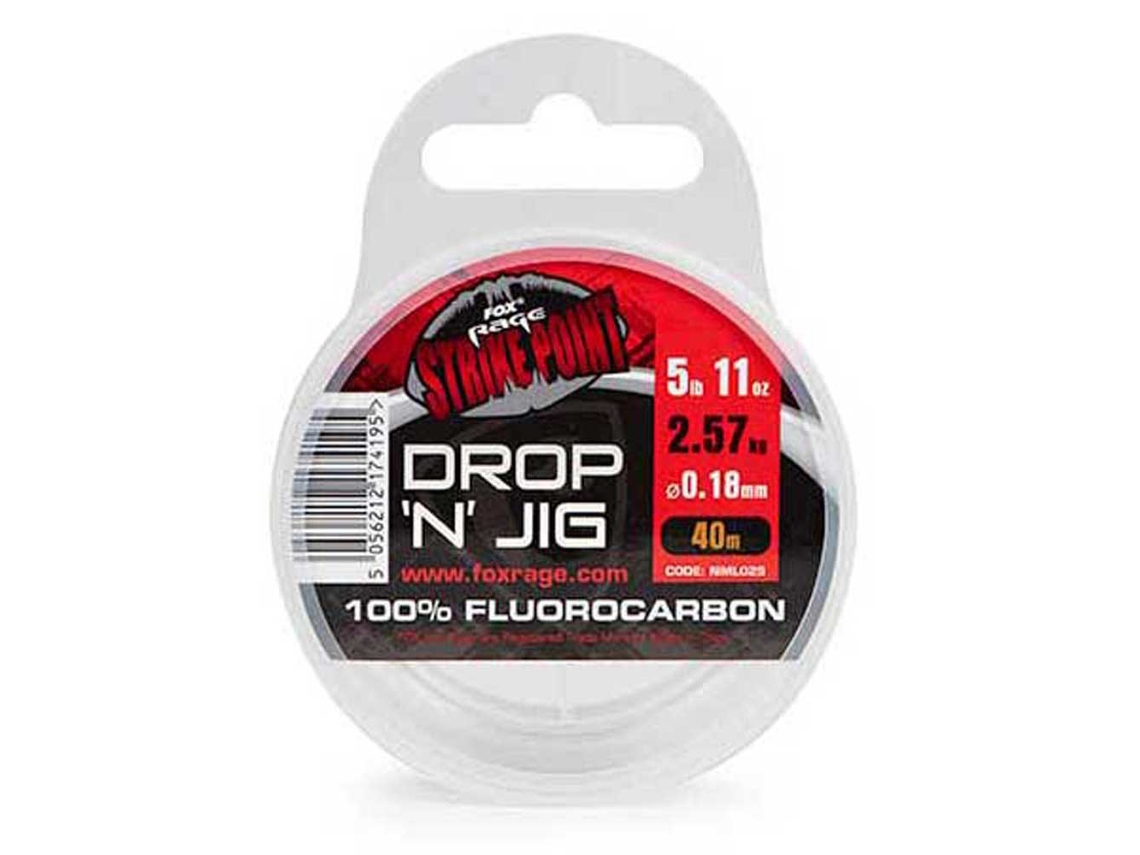 Fluorcarbono Strike Point Drop N Jig 40 M Transparente 7.79 Lbsfox Rage