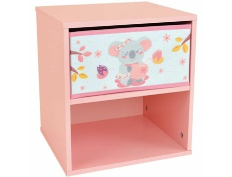 Mesa de Cabeceira FUN HOUSE Cally Mimi Koala Cor de Rosa 36x33x30 cm