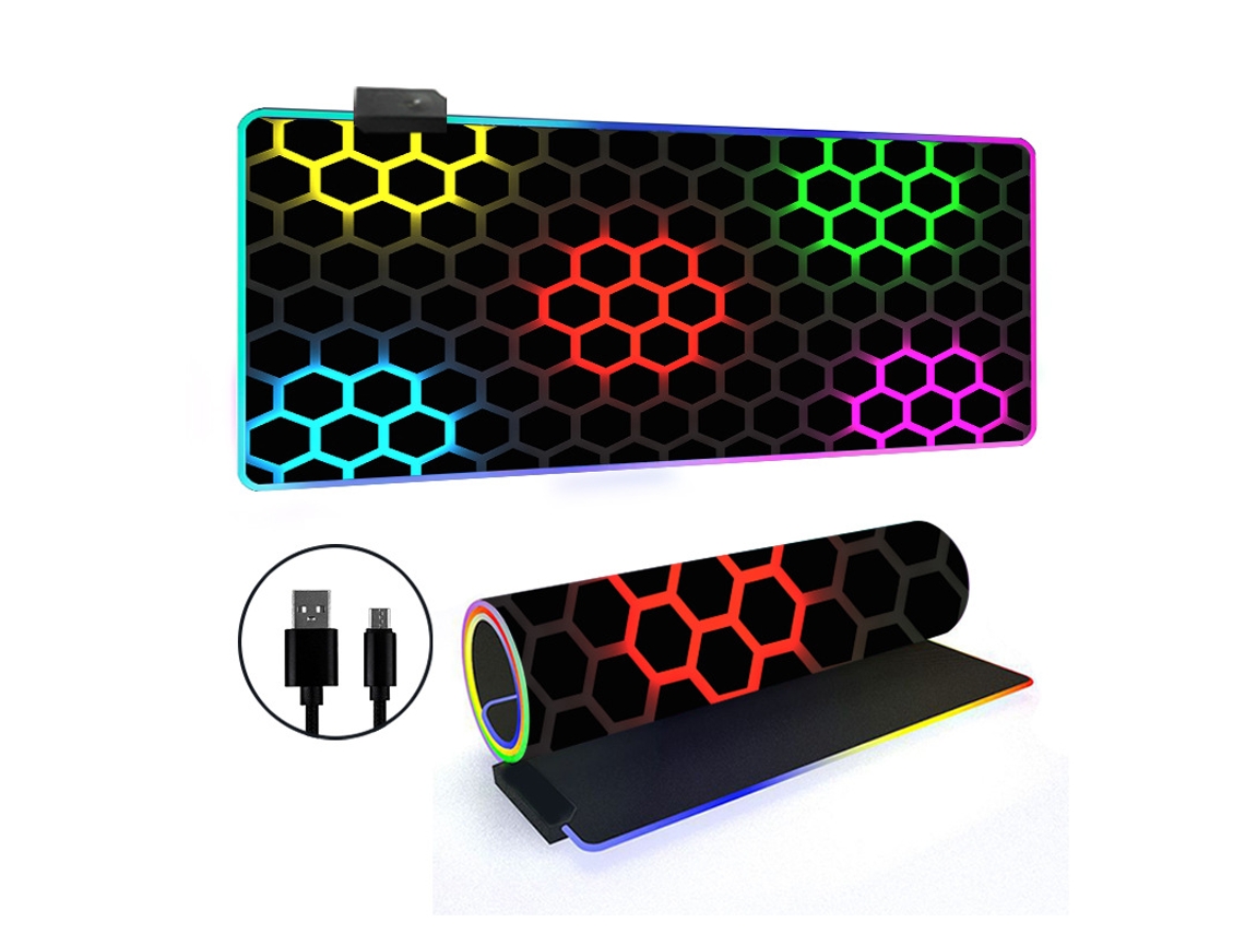 Mousepad Com 14 Modos De Iluminação Rgb E Base Antiderrapante Brilvibera (estilo 23, 3006003mm)