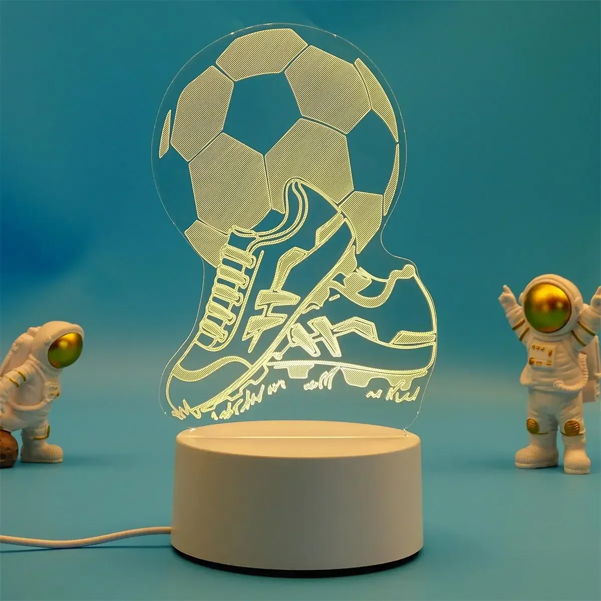 Luminária Noturna Led Usb 3d em Acrílico , Ideal para Decoração de Casa e Quarto. MDUG (3 Cores)