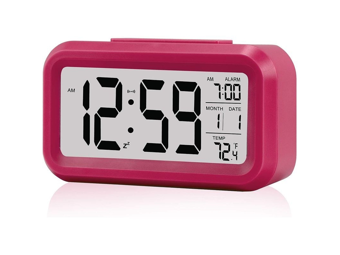 2026-reloj Despertador Digital, Batería, Luz Nocturna Inteligente, Temperatura, Fecha, Rojo, Dormitório Escritório Lar