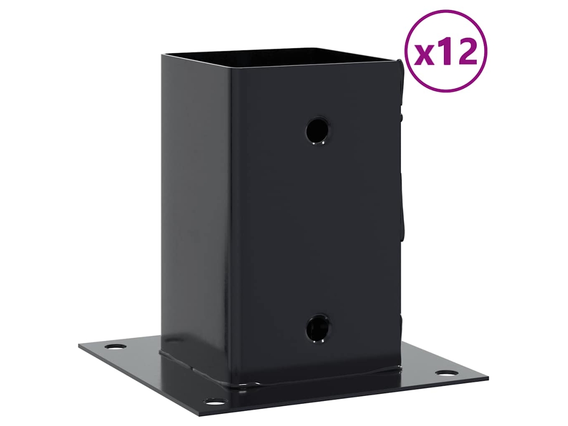 Post Base, Post Bases Vidaxl Antracite Aço (81 X 81 Mm)