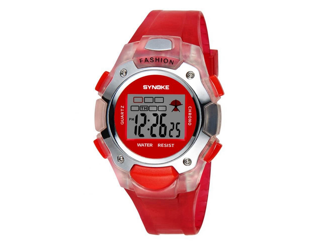 Reloj Electrónico Para Estudiantes Niños Moda Pulsera Rojo Synoke