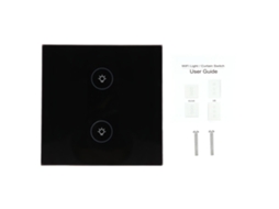 Interruptor de parede inteligente sensível ao toque em tecido para luzes LED (com painel de vidro cristal e ampla adaptação de voltagem)