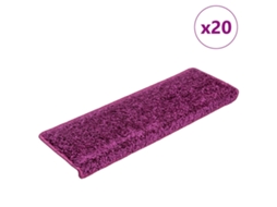 Vidaxl Tapetes De Escada 20 Peças 65x21x4 Cm Roxo Com Borda Retangular