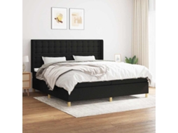 Vidaxl Cama Com Molas/colchão 200x200 Cm Tecido Preto