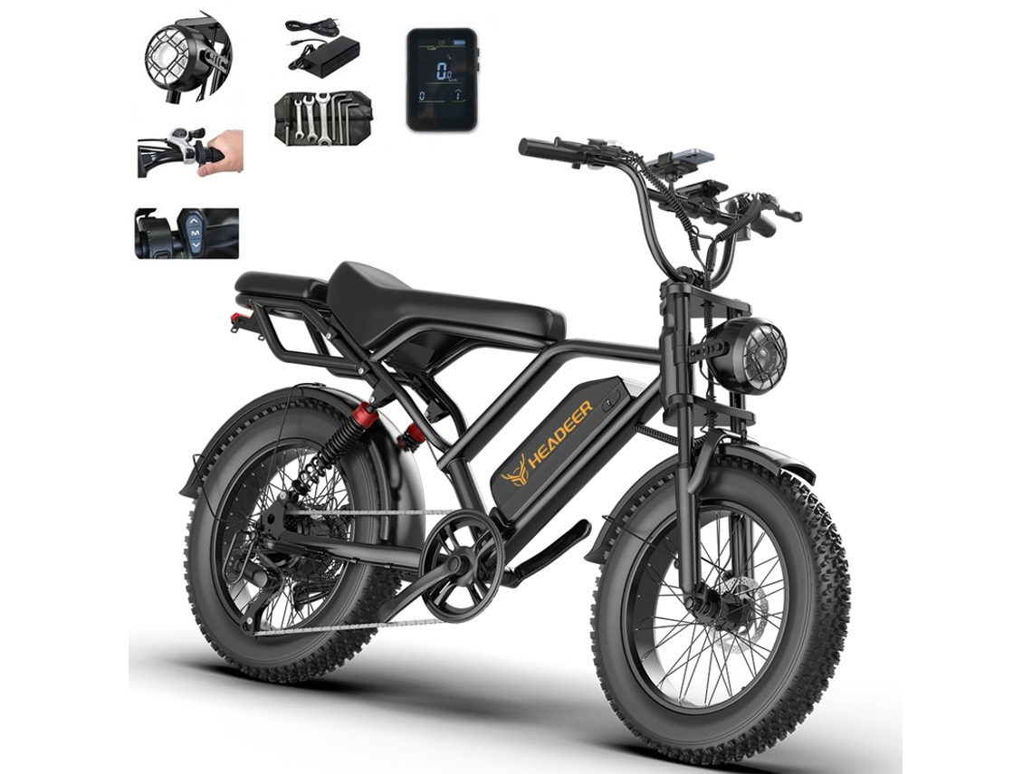 Motos Elétricas AAIRSK Bk20,48v 20ah Bateria, Bicicleta Elétrica Pneus Largos 20x4, Shimano 5 Velocidades Motor 250w Suspensão Total