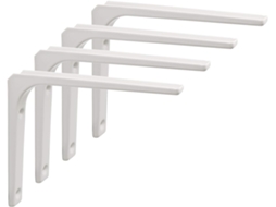 Suporte Para Prateleira, 4 Peças, Metal, Para Parede, 150 X 125 Mm, Branco