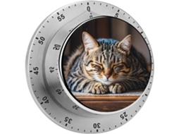 Temporizador De Cozinha Com Motivo Gato E Base Magnética, Temporizador Ovos Cozidos, Temporizador De Cozinha Com