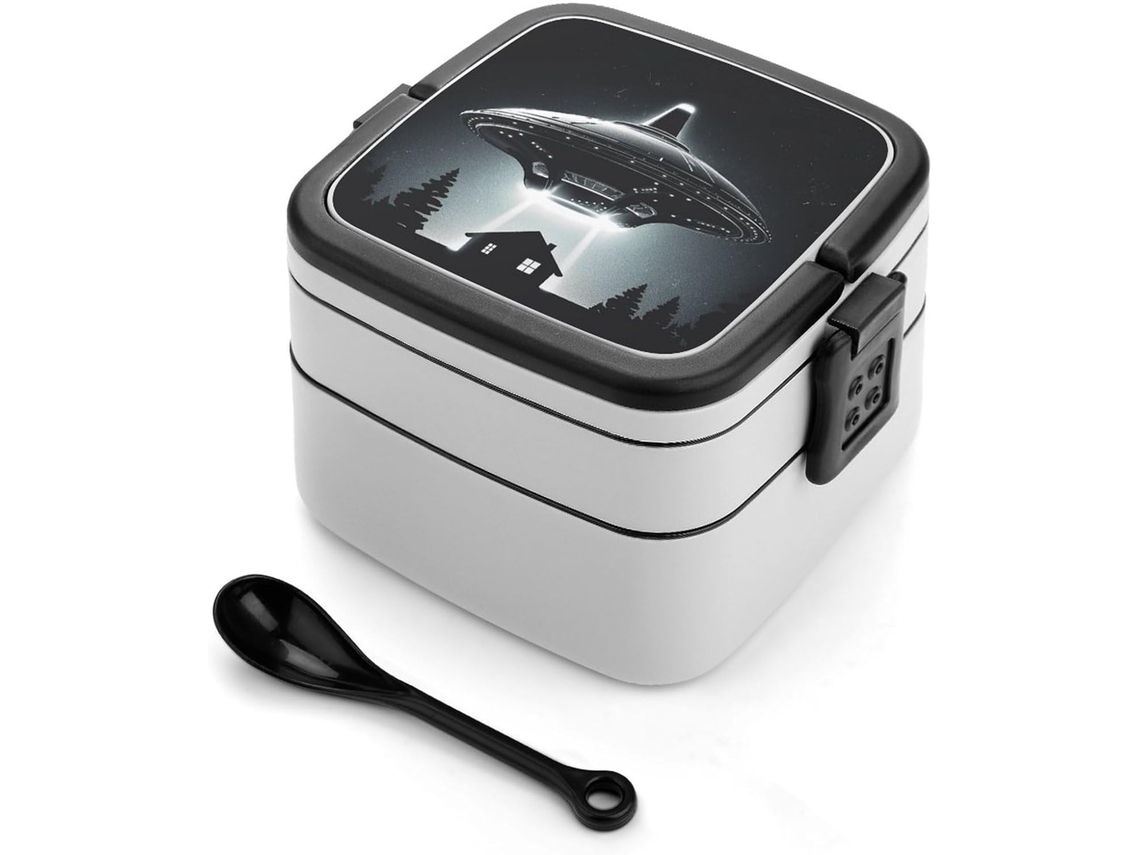Marmita Bento Lancheira De Camada Dupla Com Colher E Alça, À Prova De Vazamentos, Tudo Em Um, Ideal Para Adultos
