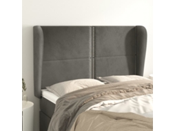 Vidaxl Cabeceira Cama C/ Abas Veludo 147x23x118/128 Cm Cinzento-escuro