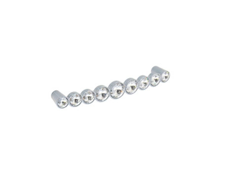 Puxador para Móveis Liga de Zinco/Cristais. Estilo Luxo. Distância Entre Centros 128. Cromo Polido HARDWAREXCHANGE
