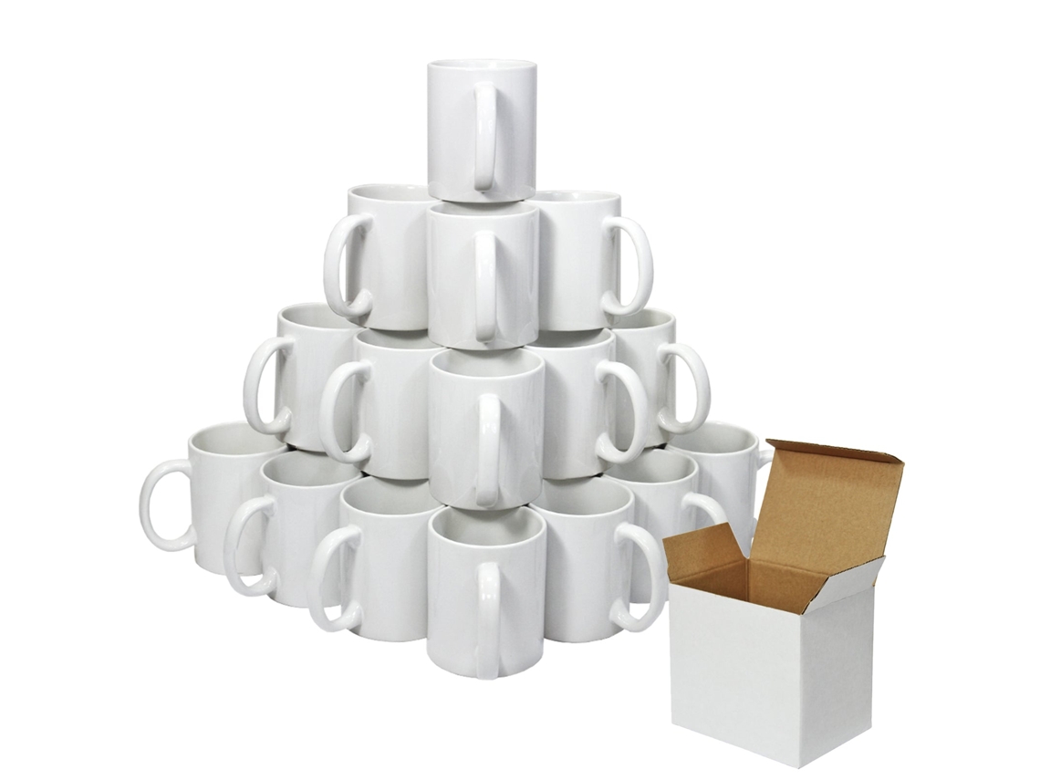 Canecas Brancas Para Sublimação Monstershop 36 Unidades, 325 Ml, Próprias Para Micro Ondas E Lava Louças