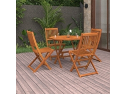 Vidaxl 5 Pcs Conjunto De Jantar Para Jardim Madeira De Acácia Maciça