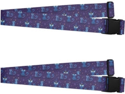 Conjunto De 2 Adoráveis Fitas Identificação Bagagem Em Formato Gato Roxo, Essenciais Viagens