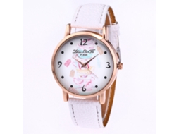 Reloj De Cuarzo Casual Simple Y Moderno Con Correa De Cuero Pu Para Hombre Y Mujer Blanco