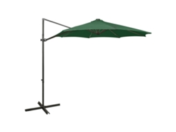Vidaxl Guarda-sol Jardim Cantilever C/ Poste E Luzes Led 300 Cm Verde