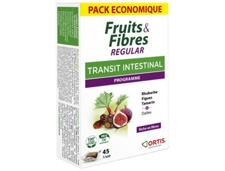 Frutas e Fibras Regulares 45 Cubos Mastigáveis ORTIS