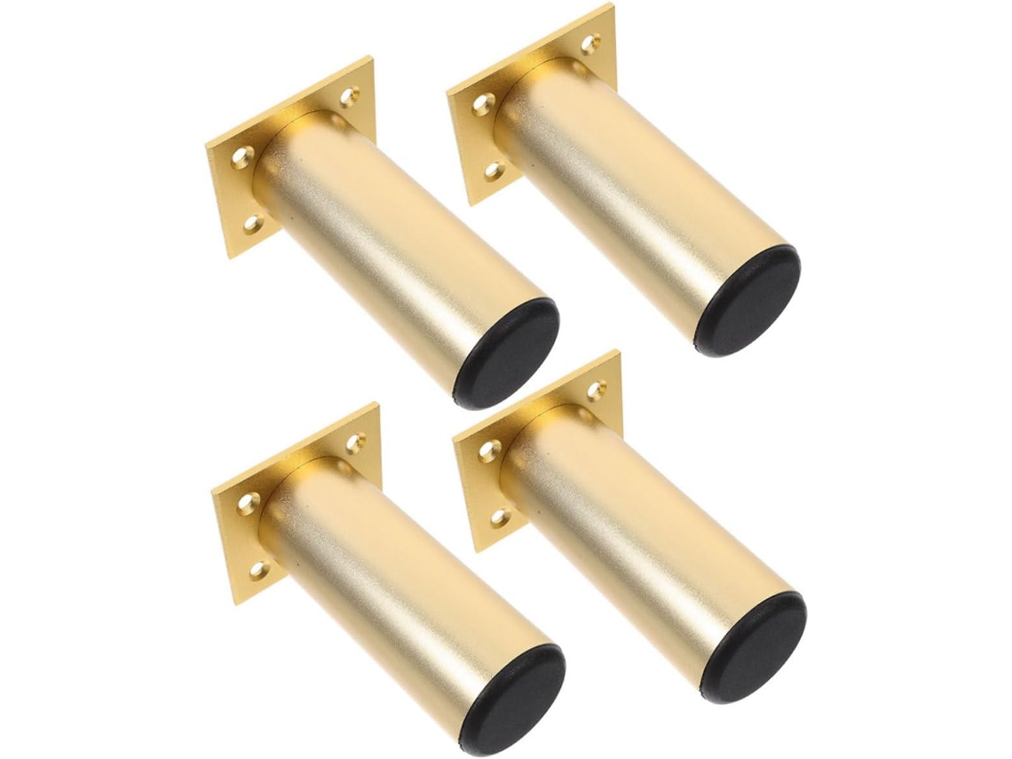Conjunto De 4 Pés Alumínio Redondos Ajustáveis Para Móveis, Substituição De Pés Para Armários, Escrivaninhas, Cadeiras E