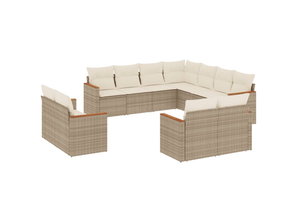 Garden Sofa Set, Garden Sofa Sets Vidaxl Bege Rattan / Vime (n/a)