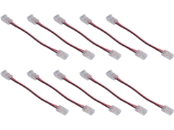 Conjunto De 10 Conectores Para Fita Led Cob, Conector 8mm Com 2 Pinos