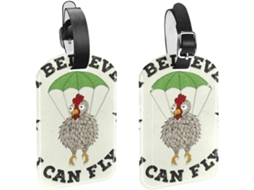 Conjunto De 2 Etiquetas Bagagem Em Couro Pu Com A Inscrição I Believe Can Fly Eu Acredito Que Posso Voar