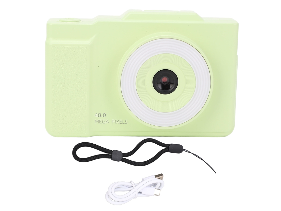 Câmera CCD Vintage IPS 2.8 Polegadas HD 1080p 48MP Zoom 16x para Selfie em Casa, Escola e Estudantes (Verde)