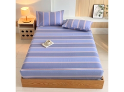 Lençol Elástico, 180*200cm, Tecido De Algodão Cru, Bolso Profundo De 30cm, Estilo Casa De Campo,para Meninas E Mulheres. Roxo Hexinyigjly