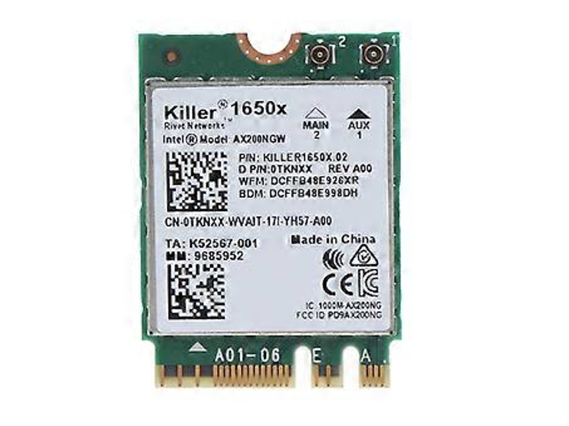 Placa De Rede Wi Fi 6 M.2 Ax200 Killer 1650x Dualband 2400m Compatível Com Bluetooth 5.1 E Suporte Para Laptop/pc Win10 11 Slowmoose