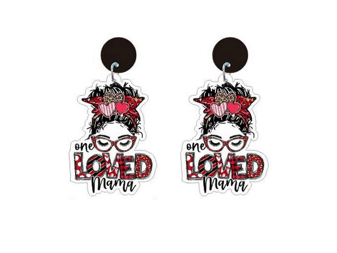 Brincos De Dangle Estilo Dia Da Mãe, Material Acrílico, Multicolor, Presente Para Festa E Mãe
