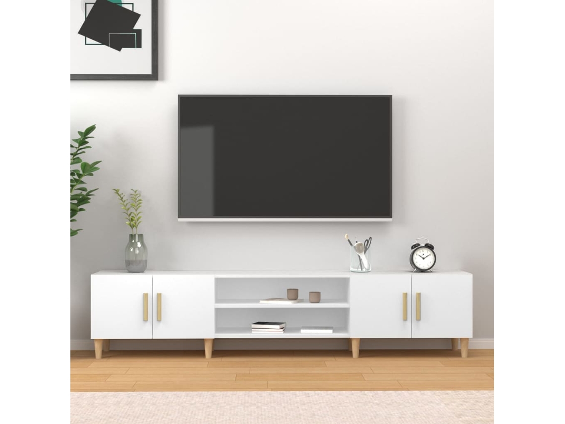 Vidaxl Móvel De Tv Branco 180x31,5x40 Cm Madeira Engenheirada
