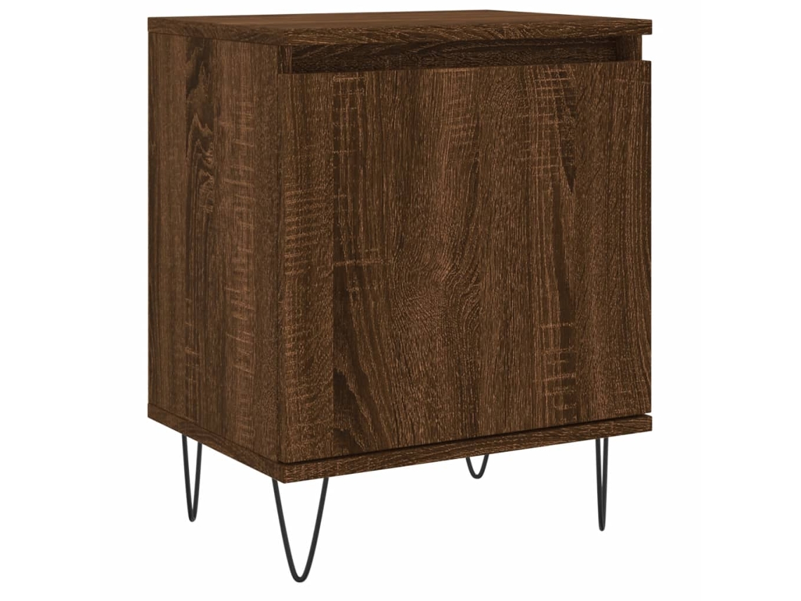 Bedside Cabinet, Bedside Cabinets Vidaxl Marrom Madeira Processada (n/a)