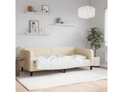 Vidaxl Sofá-cama 100x200 Cm Tecido Cor Creme